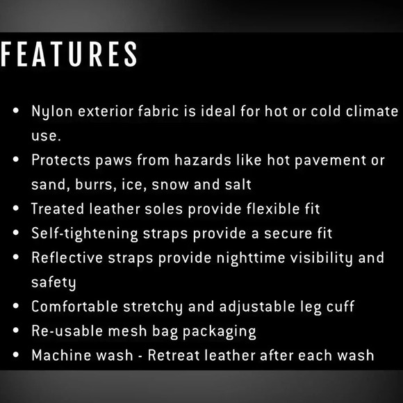 Champion Dog Booties Yellow Nylon and Black Leather   Velcro Reflective Tape NEW - Picture 5 of 6